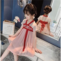Girls Dress Summer Spring and Autumn Children Dress Summer Summer Summer Super Super Han Ocean Short Sleeve