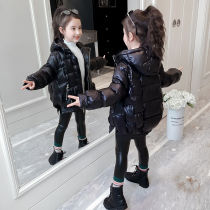 Girl cotton coat childrens gas bread clothing thickened down cotton cotton cotton slide tide free washing noodle mother and daughter clothing