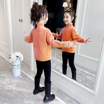 Girls Sweater 2020 Fall and Winter New Zoo Han Edition thickened knitted girls mink sleeve blouse