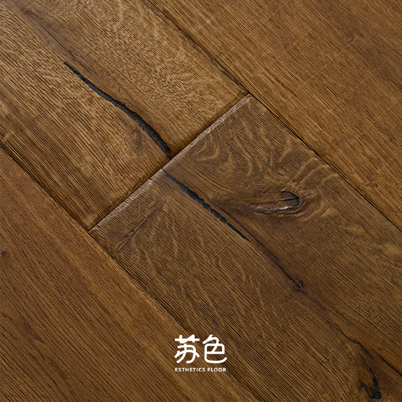Srsr|Su Color Three-Layer Solid Wood Composite Floor Antique Style 1.9m Large Plate Oak Thick Wood Veneer Floor Heating Available