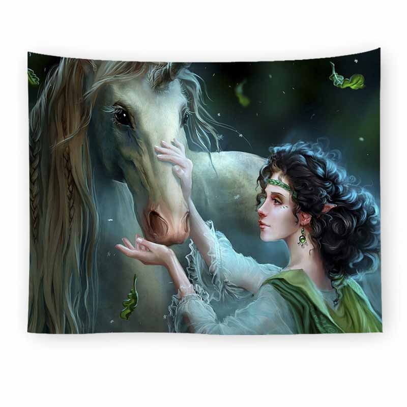 Sao kỳ lân tấm thảm trang trí phòng trẻ em giẻ rách polyester có thể được chụp ảnh tấm rèm vải nền thảm treo tường bản đồ thế giới