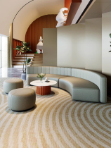Beauty salon reception semi-circular arc leisure sofa deck internet celebrity restaurant company hotel lobby seating area