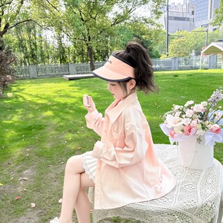 童装女童T恤防晒服衬衫2025夏新款薄款衬衣女孩宽松透气洋气外套