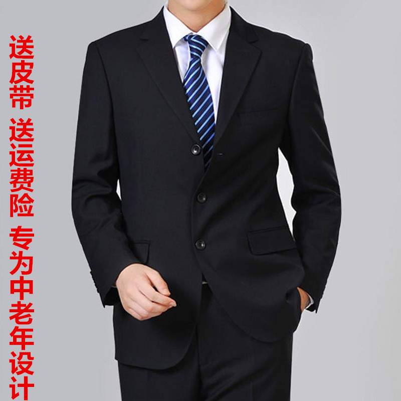 Spring and autumn middle-aged men's casual Western clothes jacket blouses for older dads in business single piece poo suit suit-Taobao