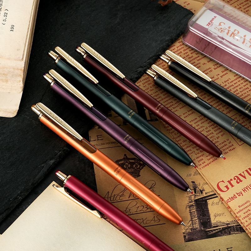 Japan's Zebra Jj57 Retro Color New Upgraded Limited Edition Push-Button Metal Pen Barrel Business Gel Pen