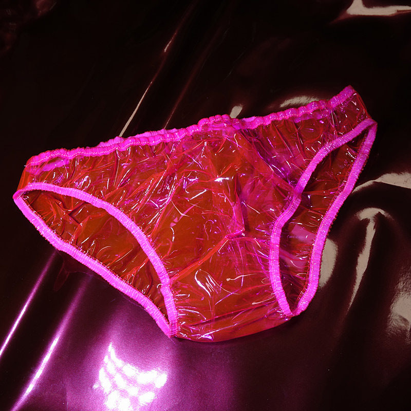 Plastic Louvers 2020 Burst PVC Transparent Briefs Plastic Triangle Pants ABDL Fluorescent Powder small inside