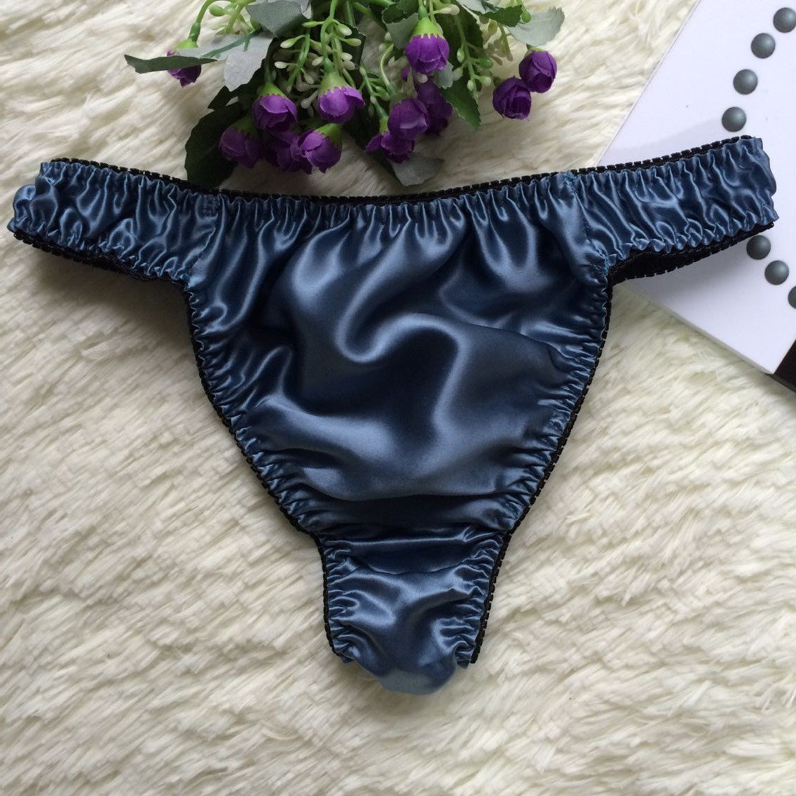 Mulberry silk panties Men women thong silk T pants Couples panties health care silk leggings