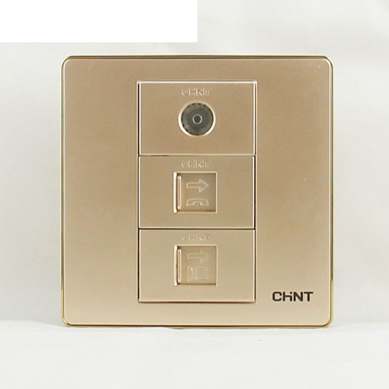 Zhengtai Electrician Switch Socket Champagne Phone TV Computer Socket 86 Type NEW9E Champagne Kim-Taobao