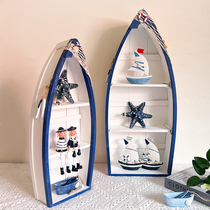 Marine style decorative ship display cabinet summer pirate ship theme event layout scene window table decoration