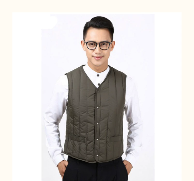 2018 trung niên xuống vest nam xuống vest ấm đồ lót cha tải kích thước lớn vest mỏng cotton phù hợp