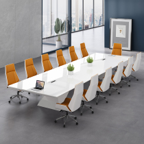 Paint conference table large conference room negotiation table 10-20 people meeting table and chair simple white modern bar table