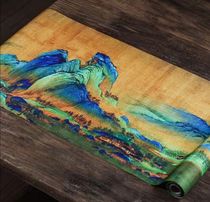 Song Dynasty tea tea set Qianli Jiangshan tea mat Zen spray-painted linen tea table flag Song Dynasty tea ware dry bubble table flag