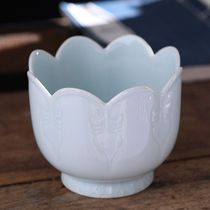 Boutique new imitation of the Northern Song Dynasty handmade small shadow green lotus bowl warm bowl Song Dynasty tea shadow green warm bowl warm pot