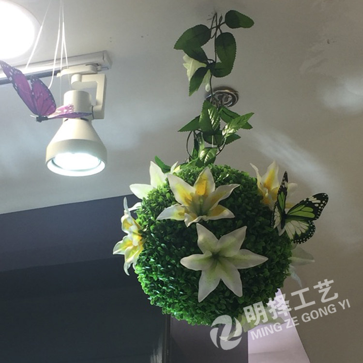 夏季美陈装饰商场百合花草球卖场4S店展厅装