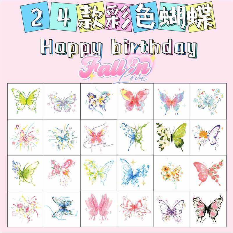 Tattoo Sticker Children's Washable Waterproof Baby Nail Sticker Cartoon Princess Butterfly Girl Watch Cute Nail Art Sticker