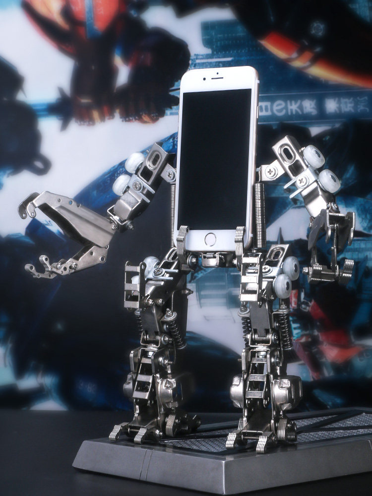 Mechanical Party DIY Metal Assembled Mecha Model Mobile Phone Bracket Robot Creative Holiday Gift for Boys