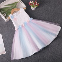 Girls Rainbow Skirt 3 Baby cotton 4 Sundress 5-year-old Summer princess dress 6 61 childrens performance suit