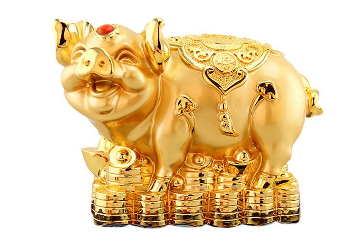 Trang trí lợn vàng trang trí thủ công trang trí nhà ngô Phong thủy trang sức 12 Zodiac may mắn lợn lợn trang trí nhà cửa