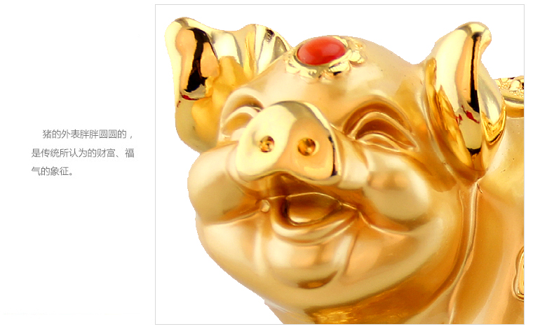 Trang trí lợn vàng trang trí thủ công trang trí nhà ngô Phong thủy trang sức 12 Zodiac may mắn lợn lợn trang trí nhà cửa