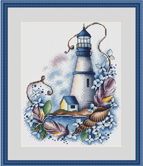 (Cat Cat Embroidery Square) R line self-supporting parts--Lilac Lighthouse