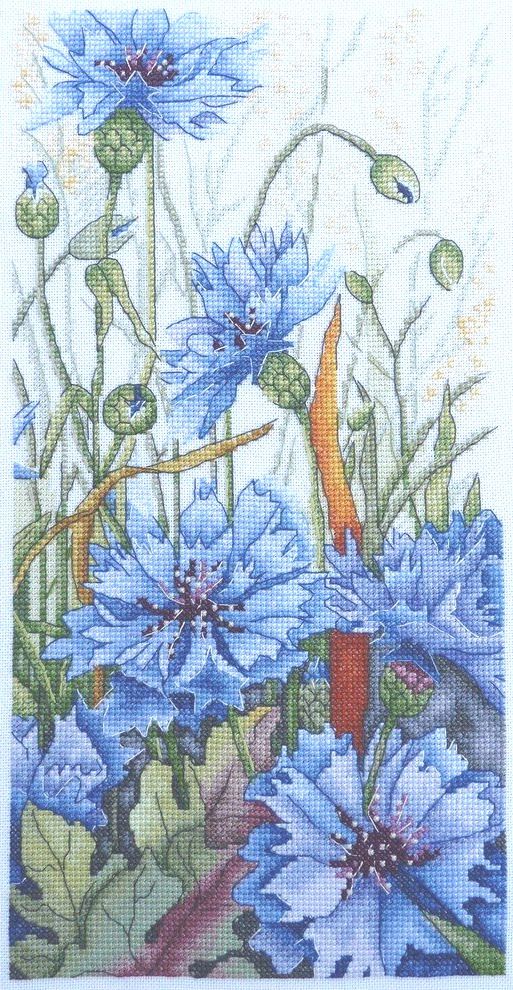 (Cat Cat Embroidery Square) R line self-supporting parts--Blue cornflower MM190404