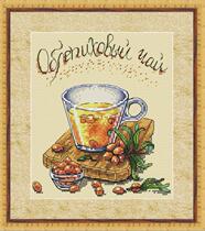 (Cat and cat embroidery) R line self-matching kit-sea sea buckthorn tea MM191105