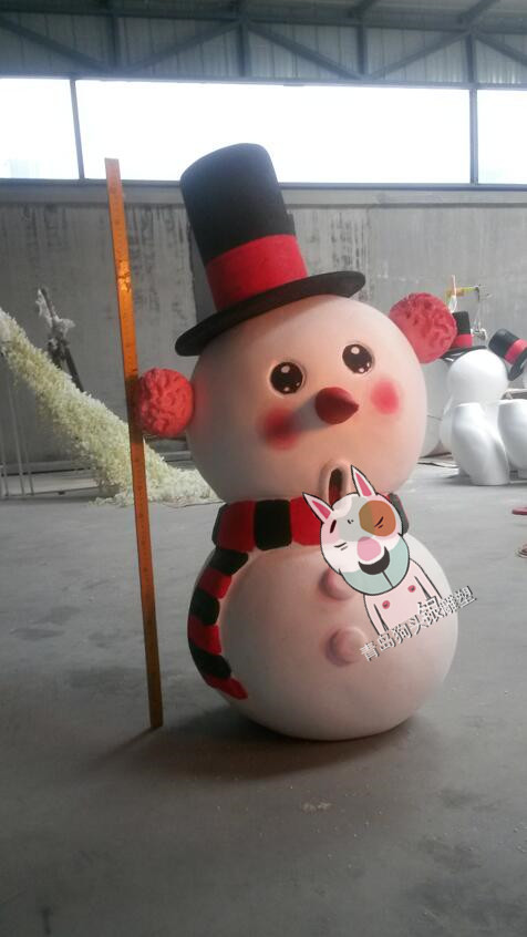 Christmas Foam Sculptures Cartoon Snowman Festive Decorations At The Mall Beauty Chen Props A Metre High
