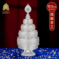 Manza pan set of S990 silver handmade 37 piles of Manzha tea Luofo Hall for Manza extra large set 15cm