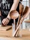Teak Wood Unpainted Wooden Spatula for Home Use, High-Temperature Resistant Cooking Spatula, Non-Stick Pan Special Kitchen Set, Wooden Soup Spoon with Long Handle