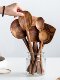 Teak Wood Unpainted Wooden Spatula for Home Use, High-Temperature Resistant Cooking Spatula, Non-Stick Pan Special Kitchen Set, Wooden Soup Spoon with Long Handle