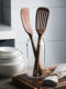 Teak Wood Unpainted Spatula Set, Household Kitchen Utensils, High Temperature Resistant Long-Handled Wooden Spatula, Non-Stick Pan Cooking Wooden Spatula