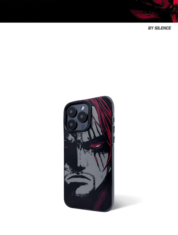 One Piece Shanks Portrait Red Claw Marks Black Red iPhone Case