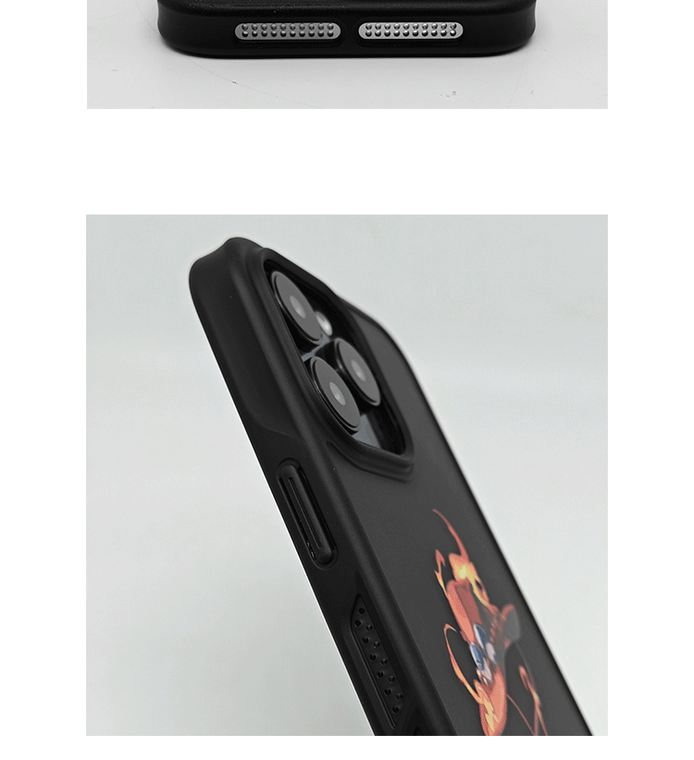 One Piece Ace Flames Hat Black iPhone Case