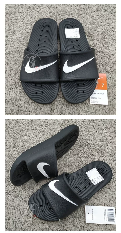 Dép Nike / Nike Đàn ông và phụ nữ Dép móc lớn Nike LOGO Dép không thấm nước Nhà tắm kéo 832528-001 - Dép thể thao