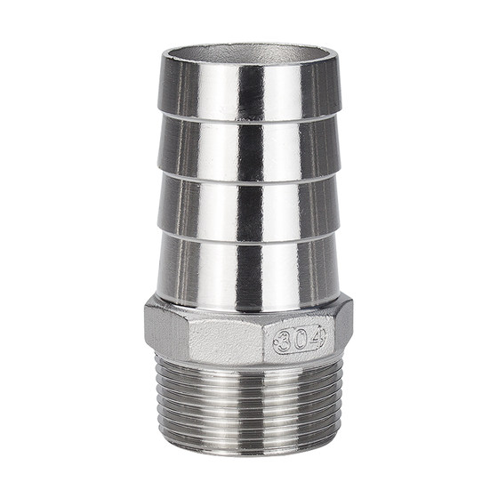 304 stainless steel hexagonal leather pipe joint variable diameter skin connected to outer wire pagoda water pipe hose joint leather insert bamboo joint 6 points