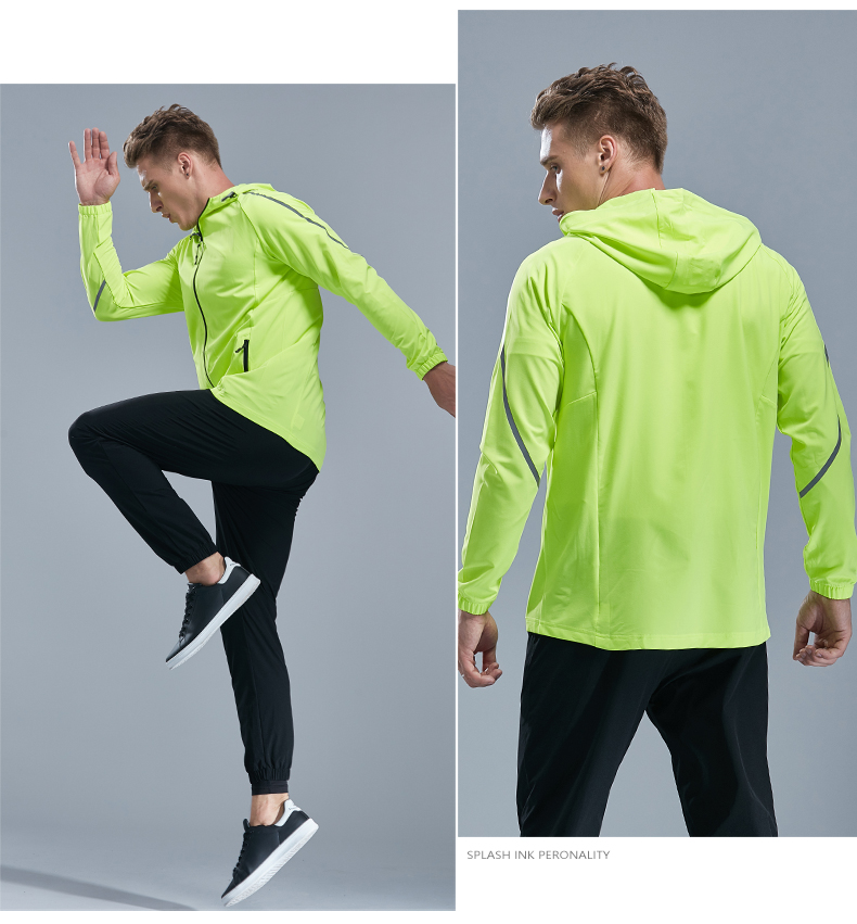 Thể thao Áo Khoác Nam Mới Mùa Thu Tập Thể Dục Ngoài Trời Chạy Casual Trùm Đầu Áo Khoác Dây Kéo Nhanh Chóng làm khô Thoáng Khí Top áo khoác asics