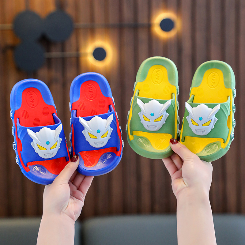 Ultraman Slippers Boys Summer New 2024 Three-Dimensional Cartoon Zero Boys Children Anti-Slip Children's Slippers