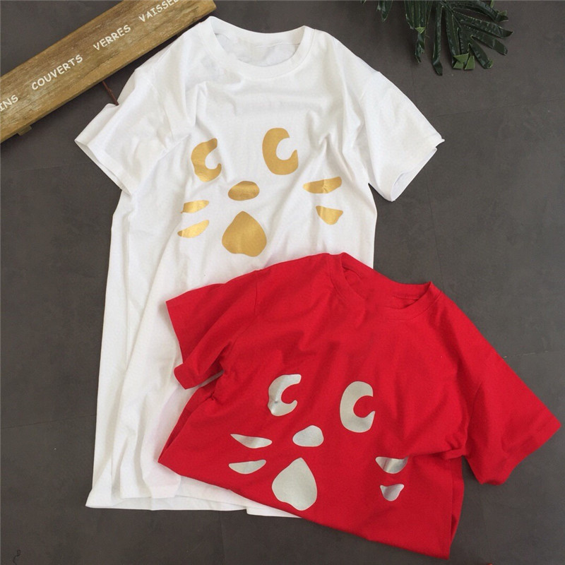 Japanese Style 25 New Summer Style Surprised Cat Gold Print Mid-Length Casual T-Shirt Dress for Women Japanese Style 25 New Summer Style Surprised Cat Gold Print Mid-Length Casual T-Shirt Dress for Women