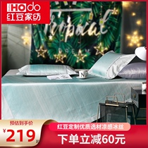 Red bean home textile summer mat ice silk mat three-piece set 1 8m bed foldable 1 5m double bed summer mat