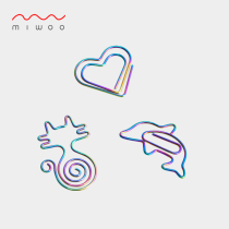 miwoo cultural and creative electroplated metal colorful paperclip creative animal paperclip Mermaid love dolphin bookmark