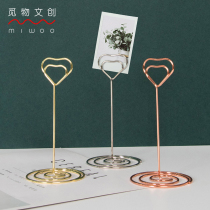 10 Loaded Loving Series Desktop Metal Poo signature clip Wedding Dining Card Seat Card Photo Message Vertical Clip