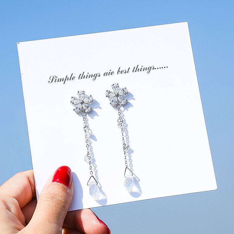 Suitable for spring ear-clamp female cold wind fashionable lean flow Suearring long-mode Korean ear crash