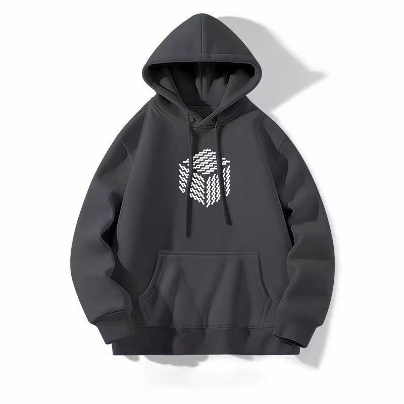 Autumn and Winter Loose Trendy Hooded Thin Sweatshirt for Men, Fleece-Lined Spring and Autumn Youth High School Student Hoodie Jacket Trendy