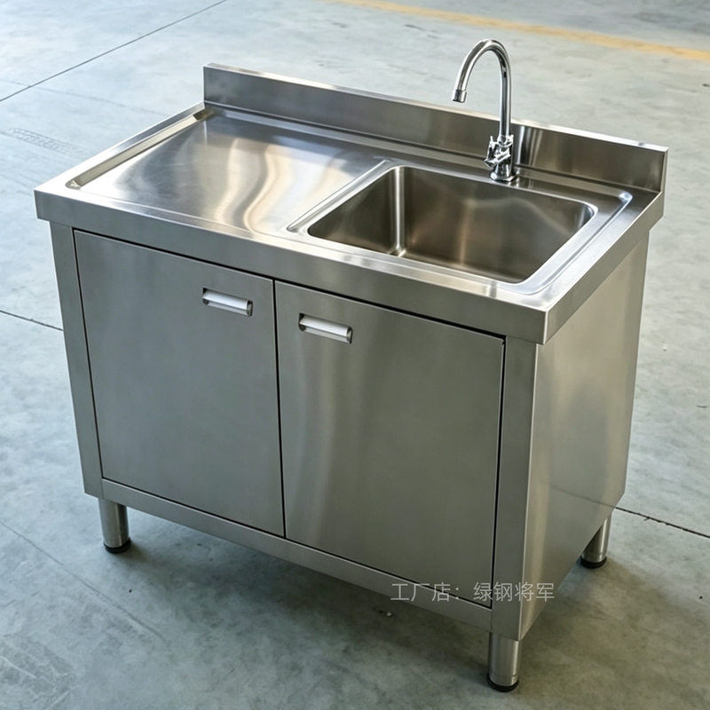 Kitchen 304 Stainless Steel Sink Cabinet, Integrated Floor-Standing Cabinet with Sink, Dishwashing Basin, and Countertop Kitchen 304 Stainless Steel Sink Cabinet, Integrated Floor-Standing Cabinet with Sink, Dishwashing Basin, and Countertop