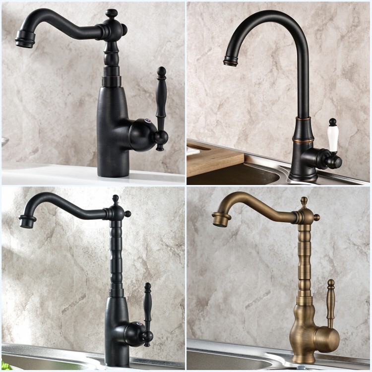 European-Style Antique Faucet, All-Copper Hot and Cold Rotating Sink Faucet for Kitchen, Face Washing, and Dishwashing, Vintage Classic Faucet
