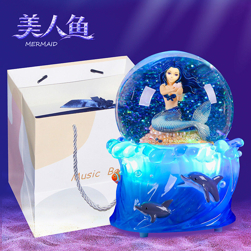 Mermaid Music Box USB Charging Rotate Ballet Bluetooth Eighteen-Oct Girls Birthday Gift Toys