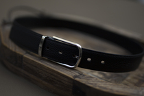 Handmade custom French black togo pebbled belt calfskin belt high quality pin buckle