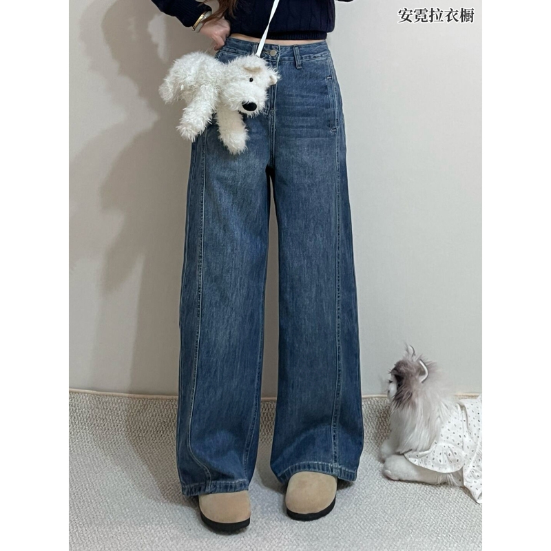 Pear-Shaped Body Wide-Leg Jeans for Women 2026 New High-Waisted Loose Slimming Drapey Versatile Straight-Leg Pants