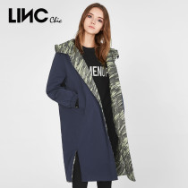 LINC Jin Yujie down jacket womens new two-sided wear medium-length hooded windbreaker feel down jacket womens 8313310