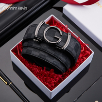 Cohnim Kevin mens belt cowhide automatic buckle business leisure belt simple Tanabata gift